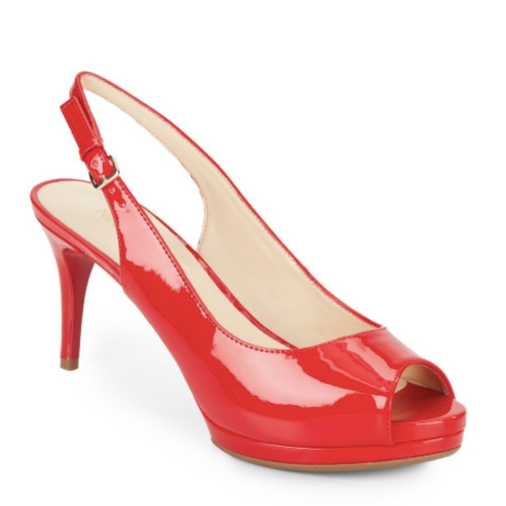 Nine West Red Slingback Pump Heels